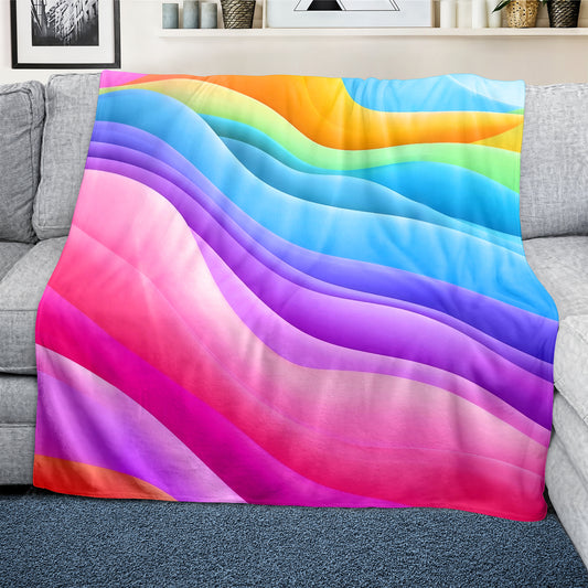 Waves of Colour Light Weight Fleece Blanket