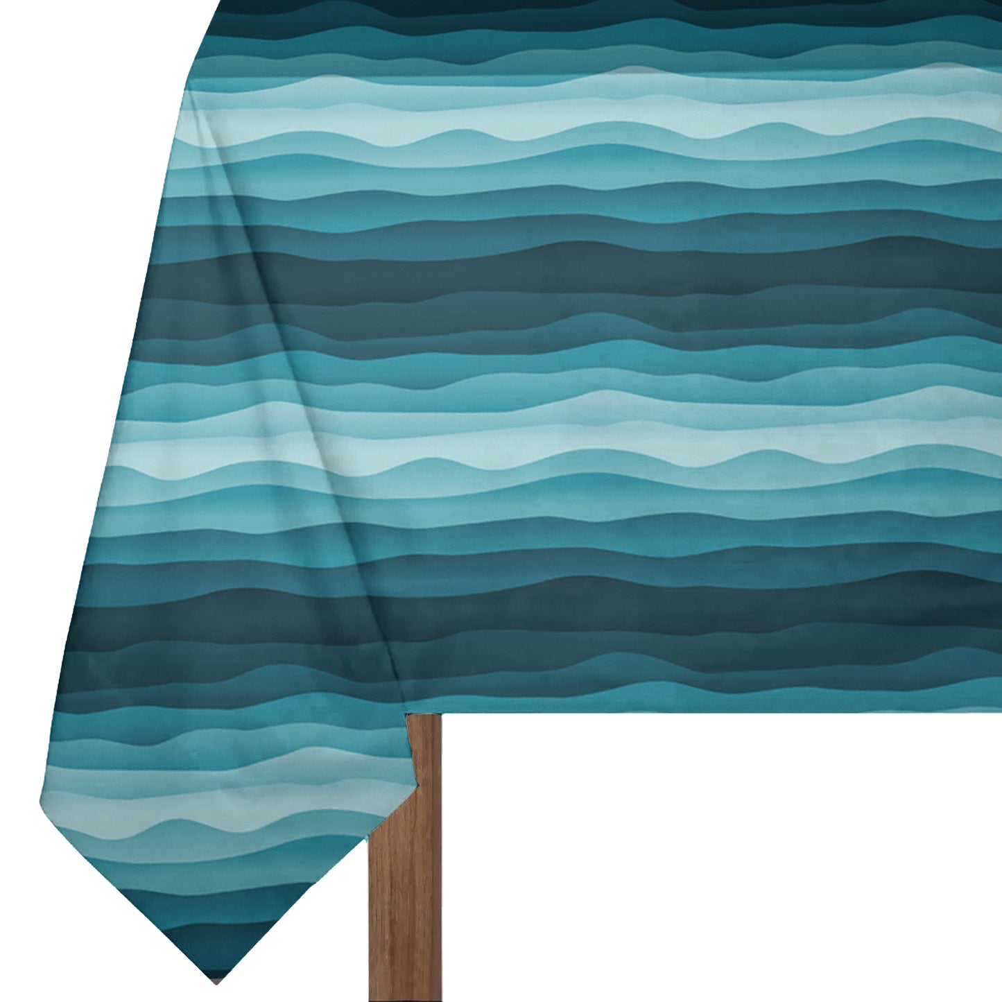 Wavy Blue Gradient 3m Rectangle Tablecloth