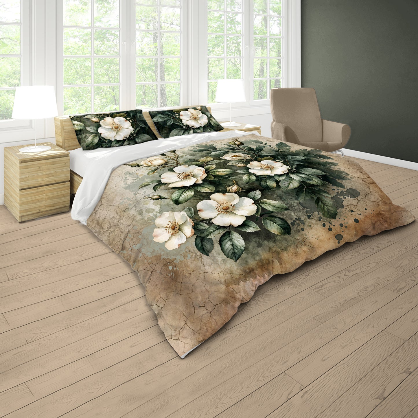 Weathered Wild Rose Duvet Cover Set