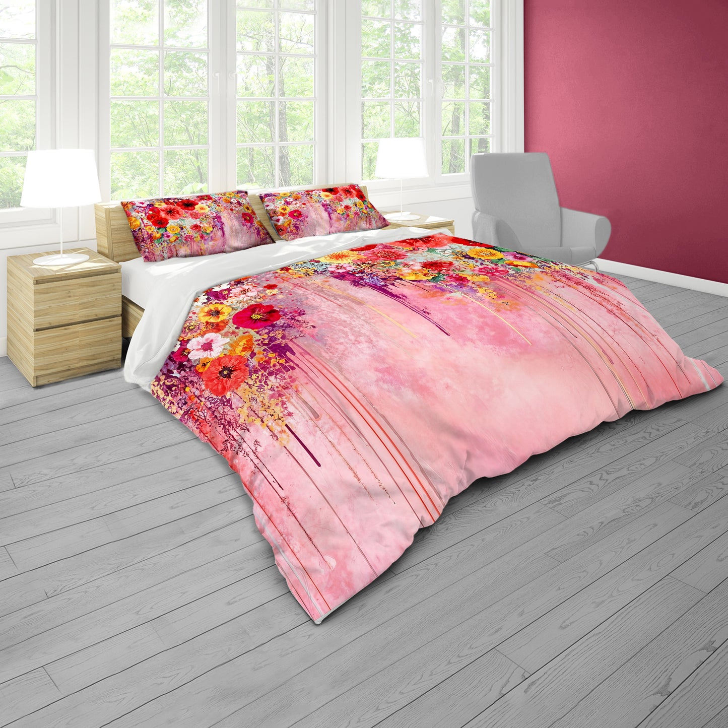 Wet Flowers Duvet Cover Set