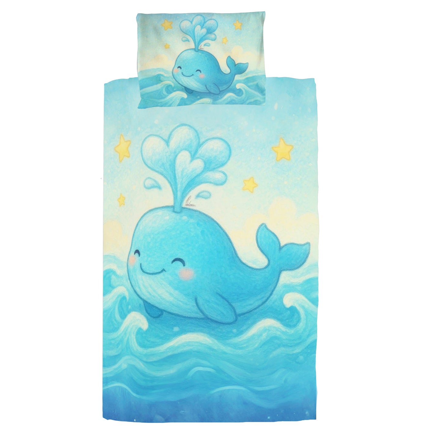 Whimsical Baby Whale Cot Set by Nathan Pieterse