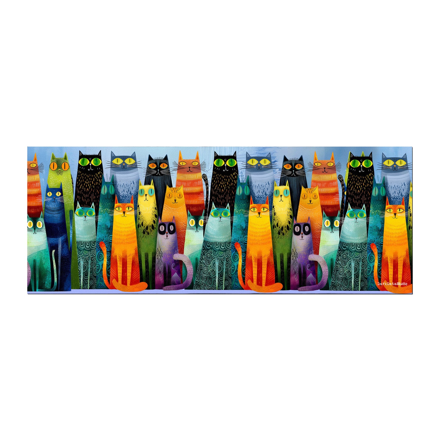 Whimsical Feline Spectrum Desk Pad by Wikus Schalkwyk