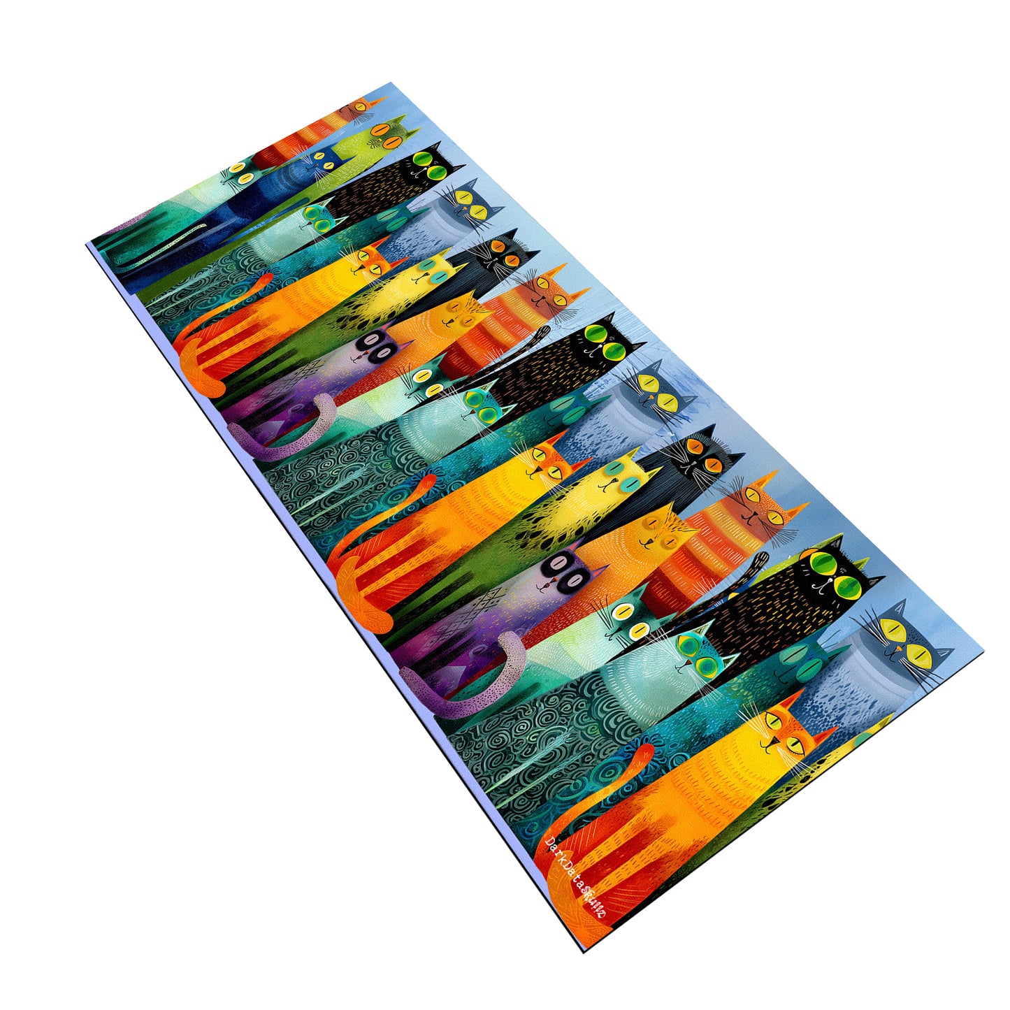 Whimsical Feline Spectrum Desk Pad by Wikus Schalkwyk