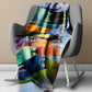 Whimsical Feline Spectrum Light Weight Fleece Blanket by Wikus Schalkwyk