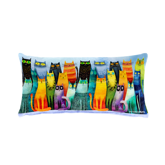 Whimsical Feline Spectrum Oblong Luxury Scatter by Wikus Schalkwyk