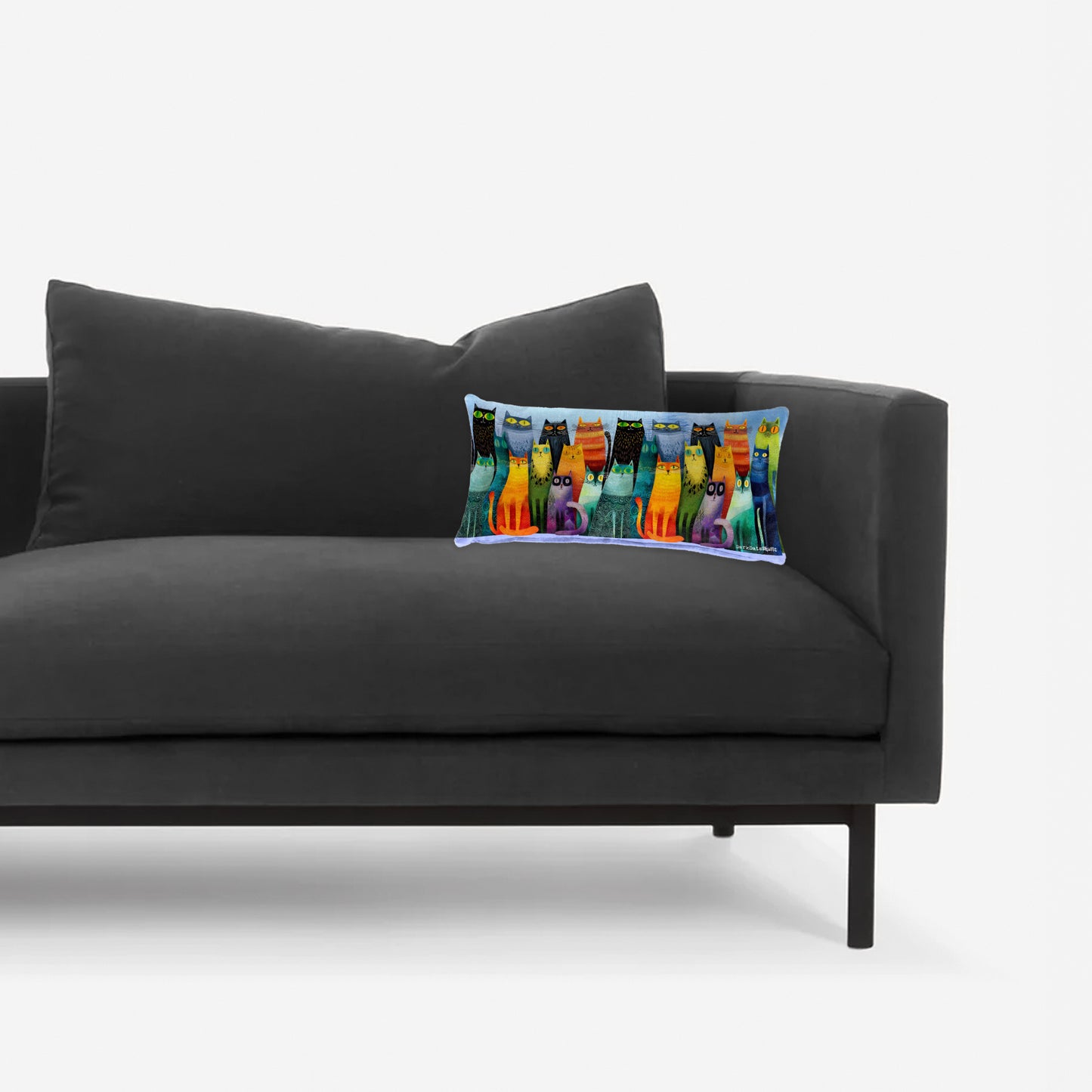 Whimsical Feline Spectrum Oblong Luxury Scatter by Wikus Schalkwyk