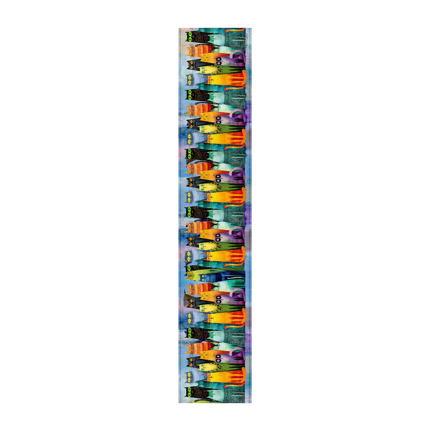 Whimsical Feline Spectrum Table Runner by Wikus Schalkwyk