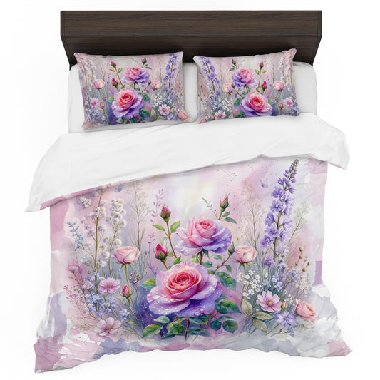 Swirling Rose Duvet Cover Set