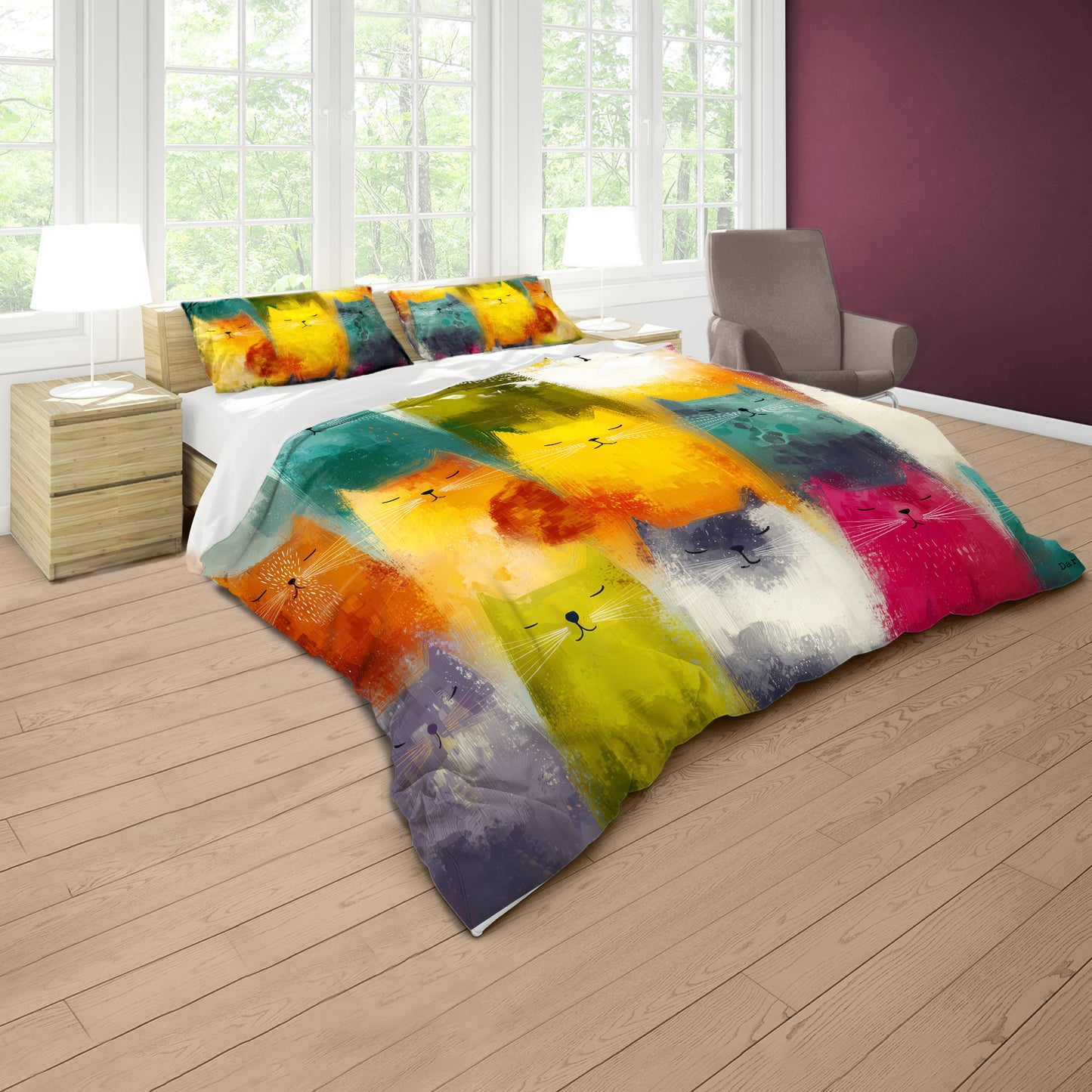 Whimsical Purrade Duvet Cover Set by Wikus Schalkwyk
