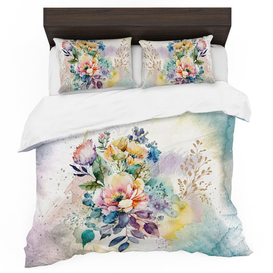 Whimsical Wildflower Bouquet Duvet Cover Set