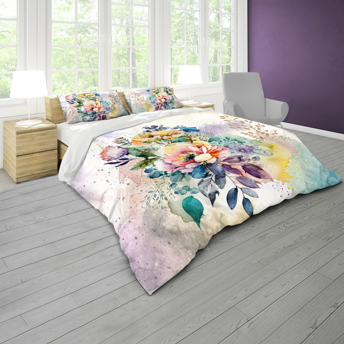 Whimsical Wildflower Bouquet Duvet Cover Set
