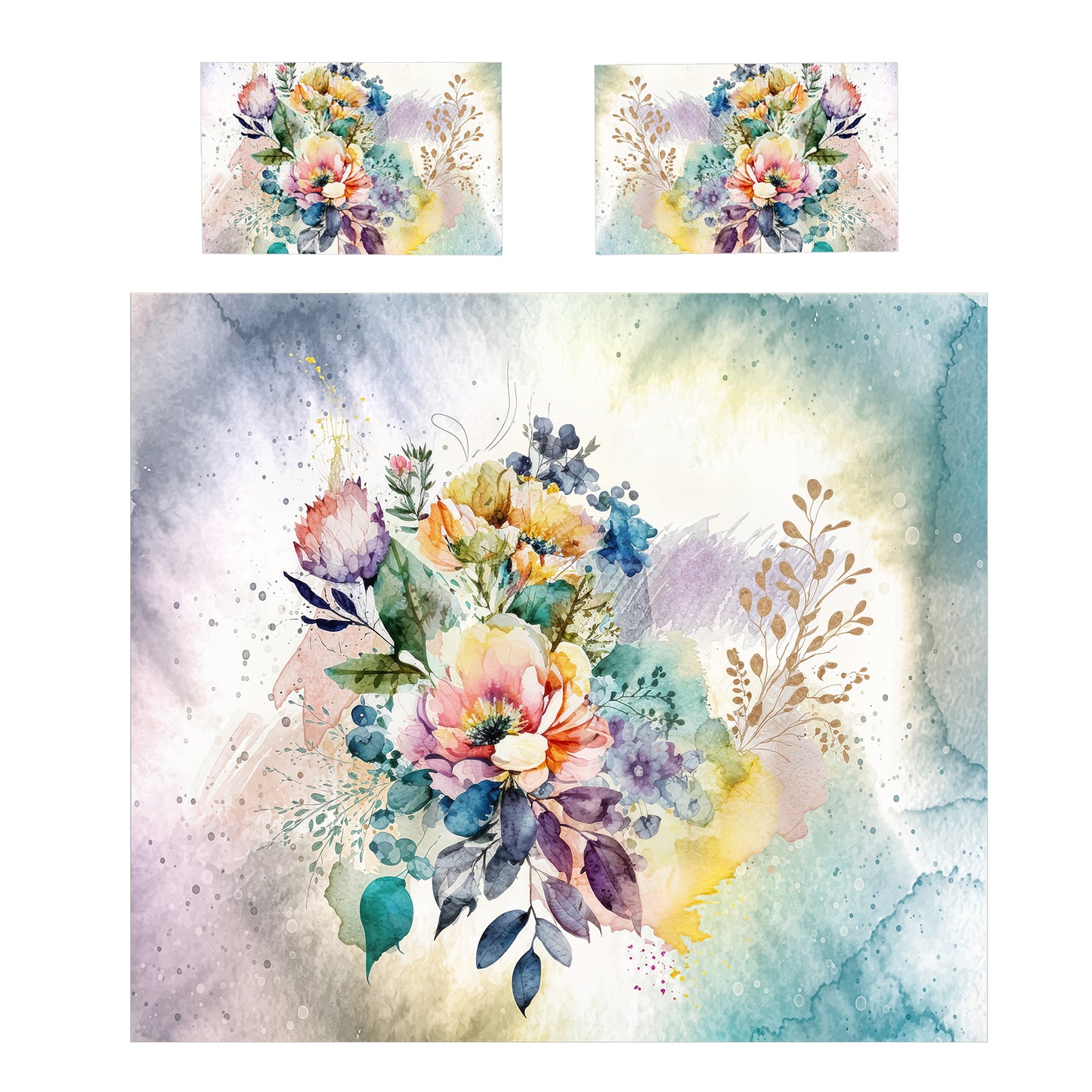 Whimsical Wildflower Bouquet Duvet Cover Set