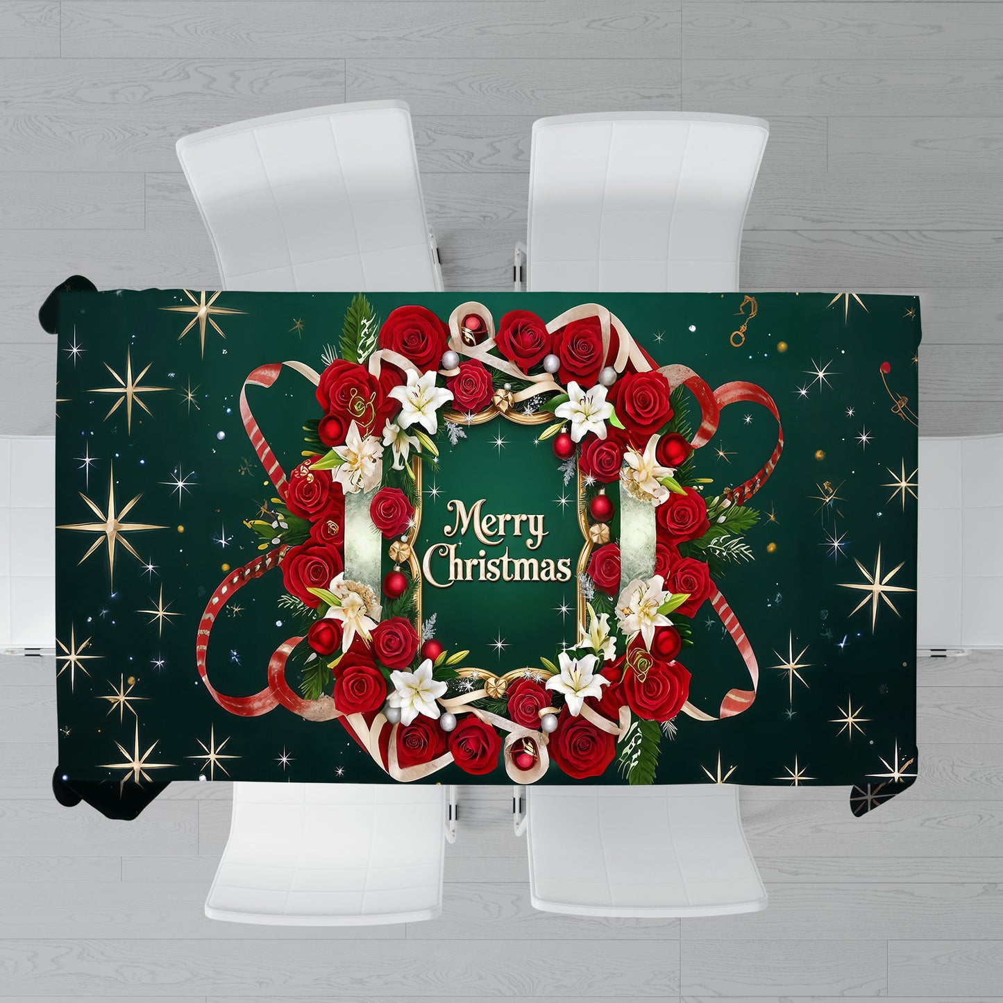 Whispering Christmas Stars Rectangle Tablecloth Rectangle Tablecloth