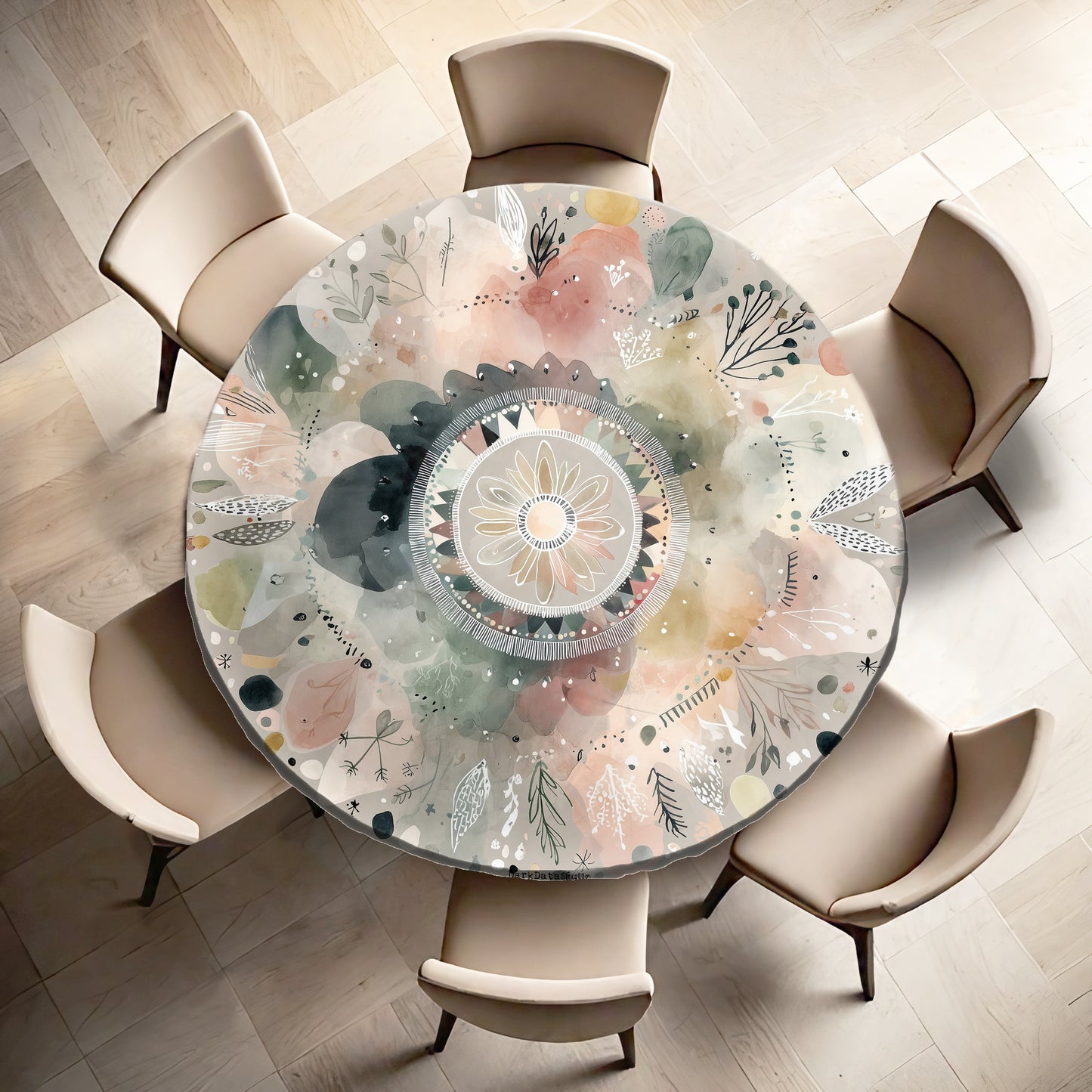 Whispering Petals Round Tablecloth by Wikus Schalkwyk