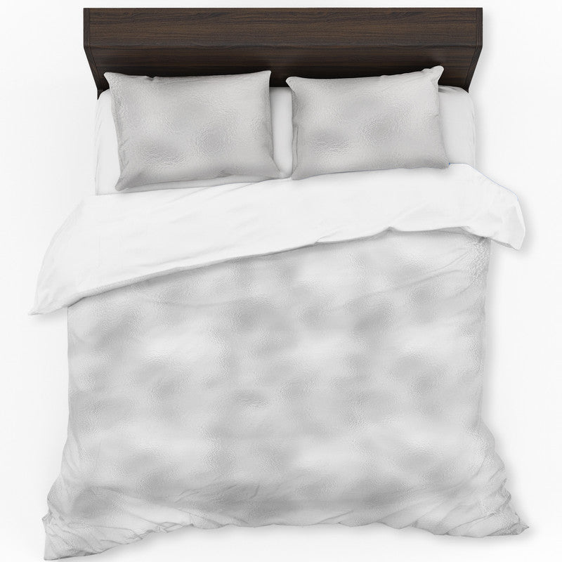 White And Grey Gloss Duvet Cover Set