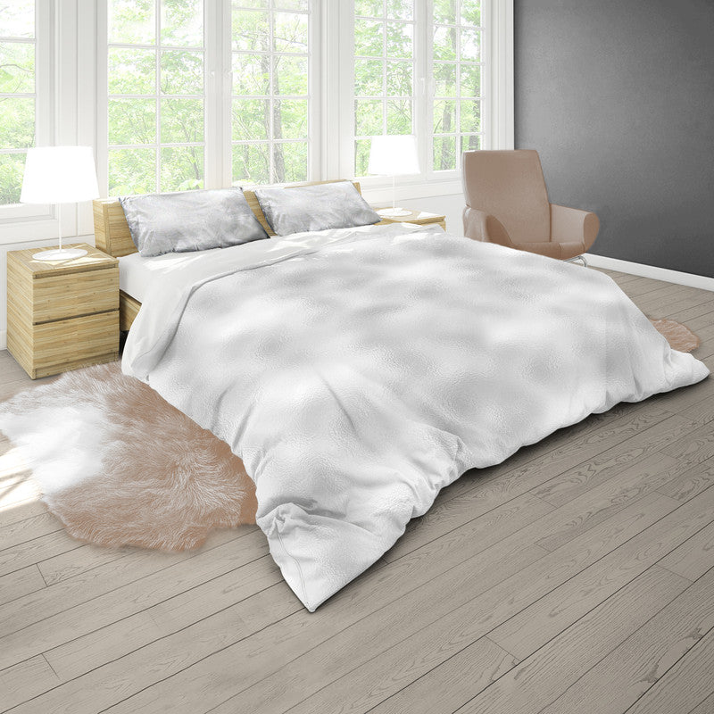 White And Grey Gloss Duvet Cover Set