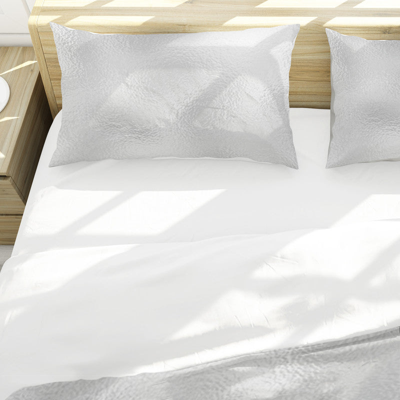 White And Grey Gloss Duvet Cover Set