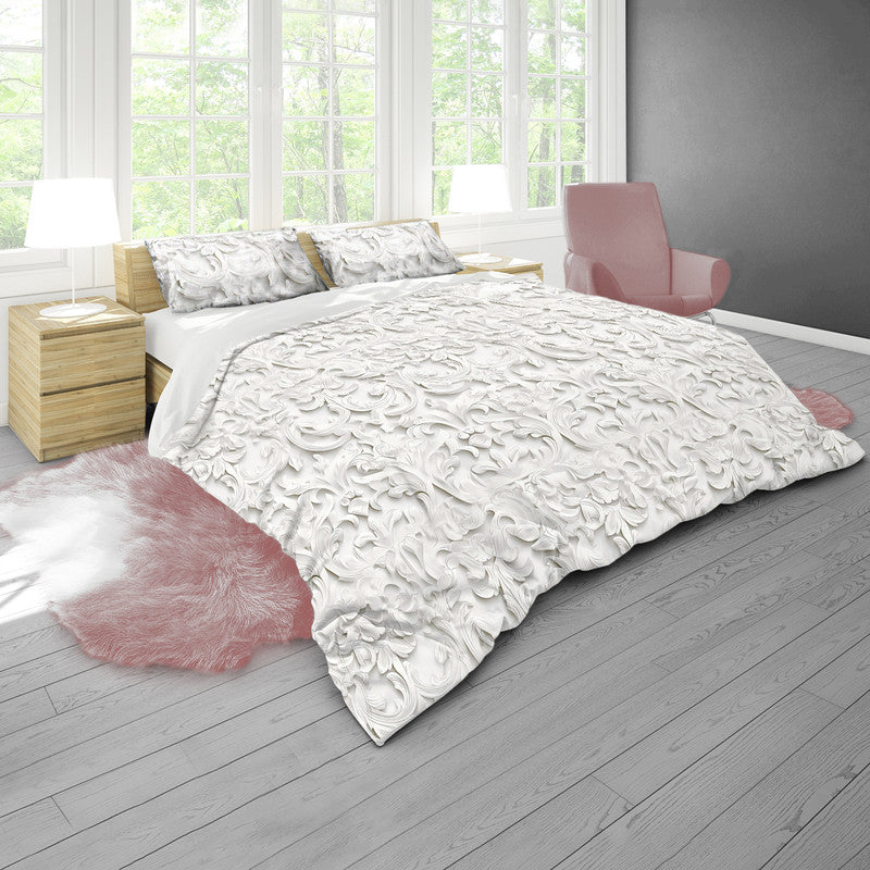 White Antheia Bloom Duvet Cover Set
