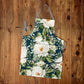 White Blooming Peony Bush Medium Length Apron By Mark Van Vuuren
