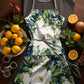 White Blooming Peony Bush Medium Length Apron By Mark Van Vuuren