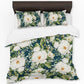 White Blooming Peony Bush Duvet Cover Set  By Mark Van Vuuren