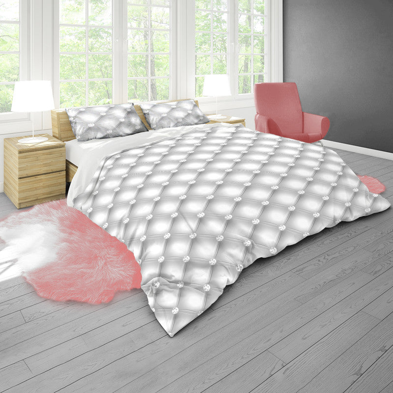White Diamond Dot Quarry Duvet Cover Set