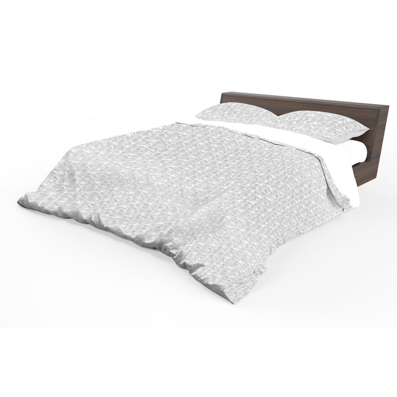 White Diamond Grid Duvet Cover Set