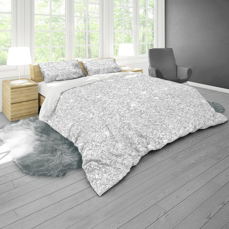 White Diamond Sequence Duvet Cover Set