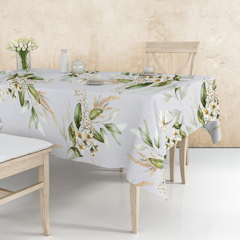 White Flower Blossoms Vines Rectangle Tablecloth by Mark van Vuuren