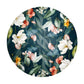 White Flowers on Dark Green Round Tablecloth by Mark van Vuuren