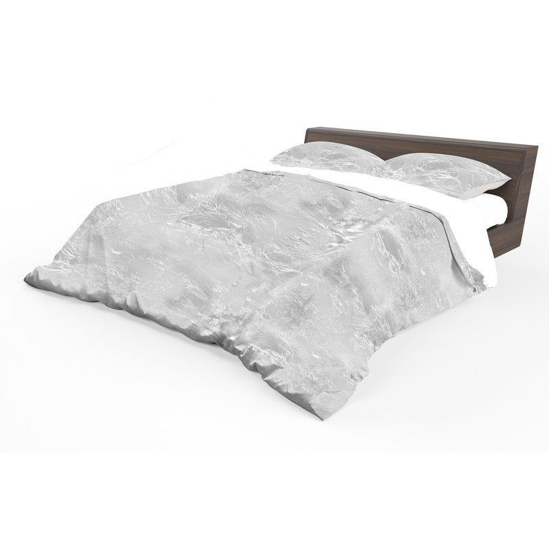 White Foil Grunge Duvet Cover Set