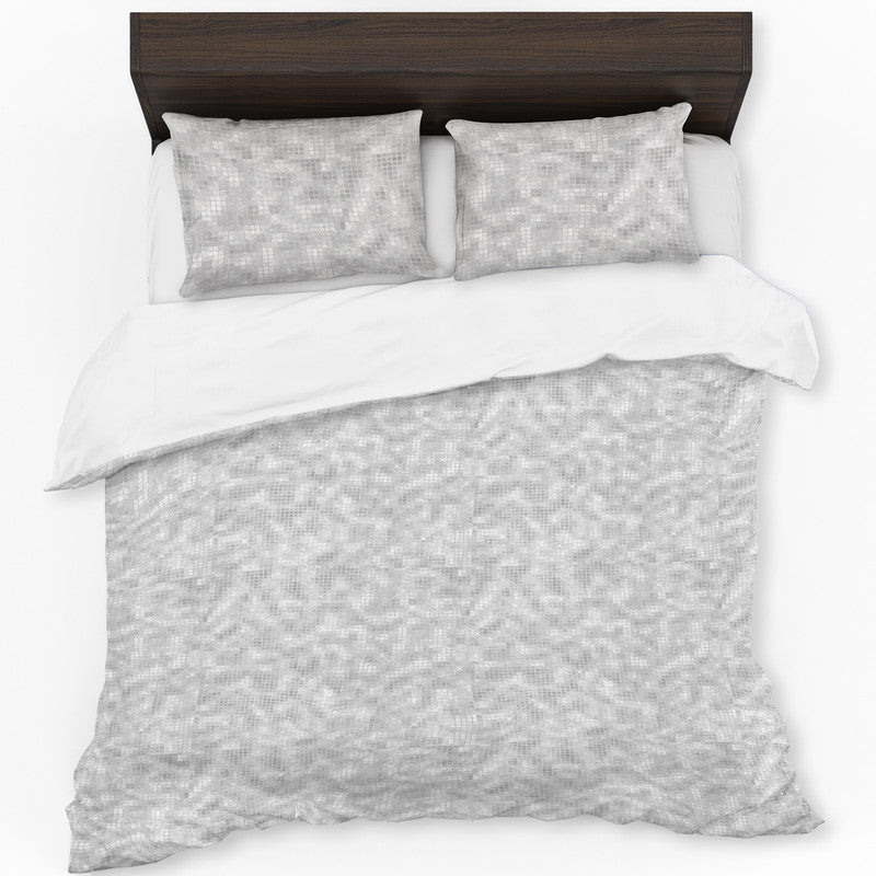 White Mosaic Duvet Cover Set