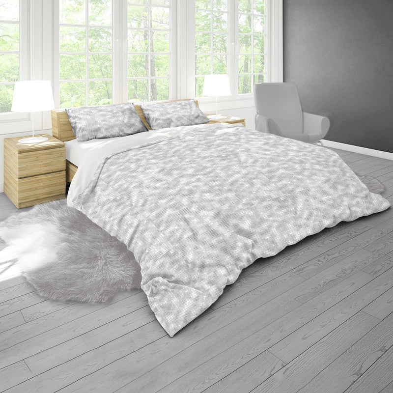White Mosaic Duvet Cover Set