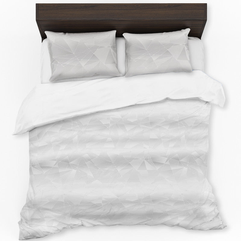 White Triangular Geometry Duvet Cover Set