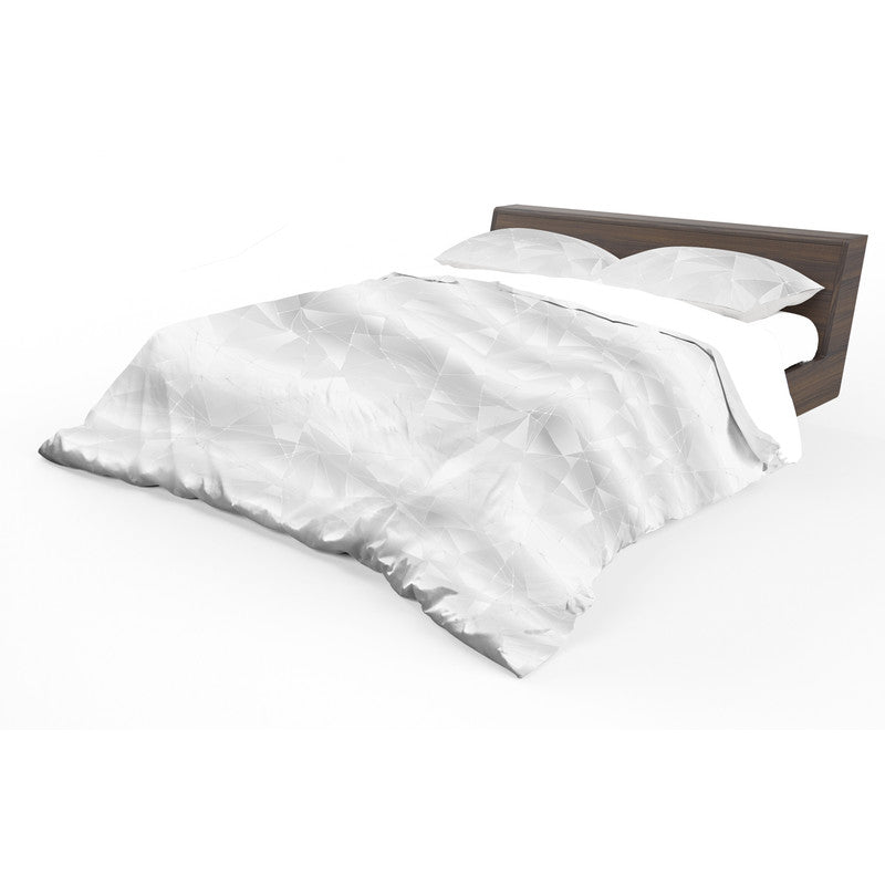 White Triangular Geometry Duvet Cover Set
