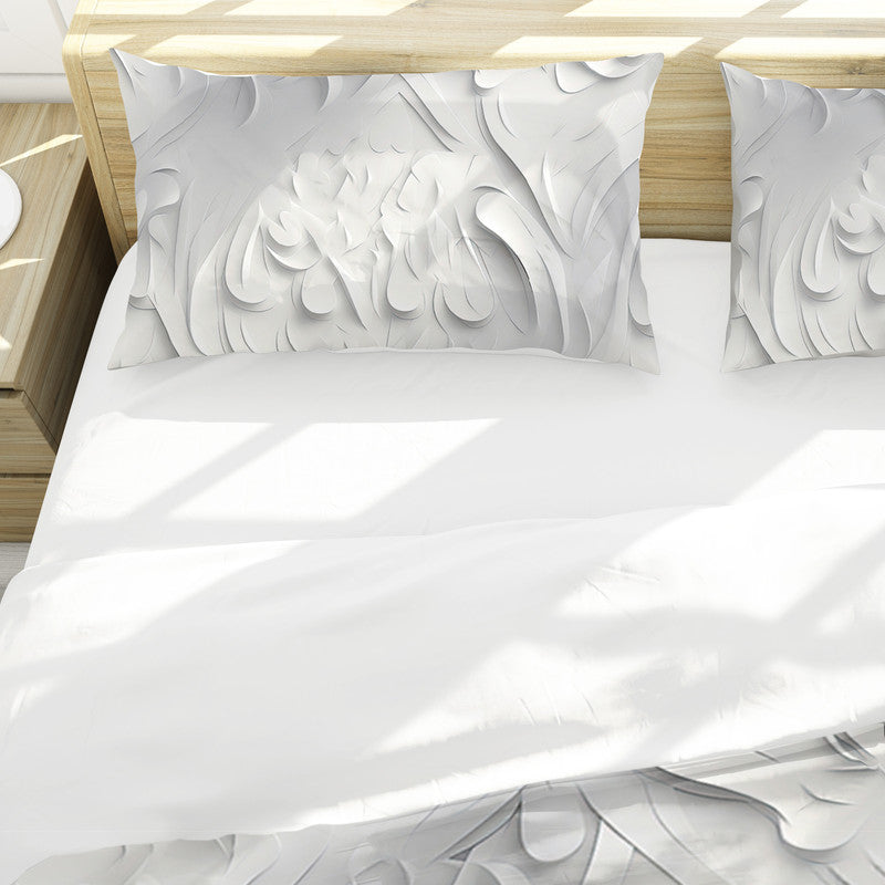 White Velflora Shadows Duvet Cover Set