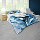 White Aqua Lotus Duvet Cover Set