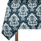 White Baroque Pattern on Deep Green 3m Rectangle Tablecloth