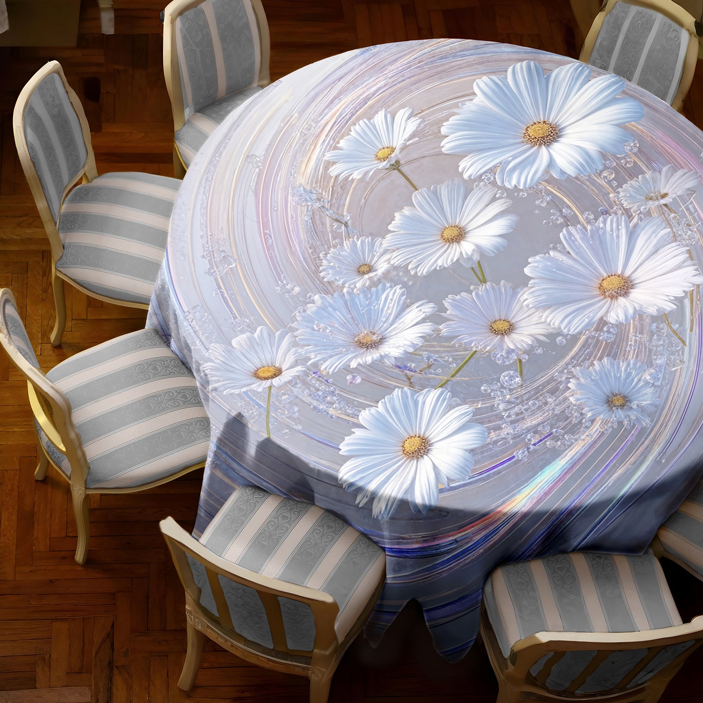 White Net 2,3m Round Tablecloth