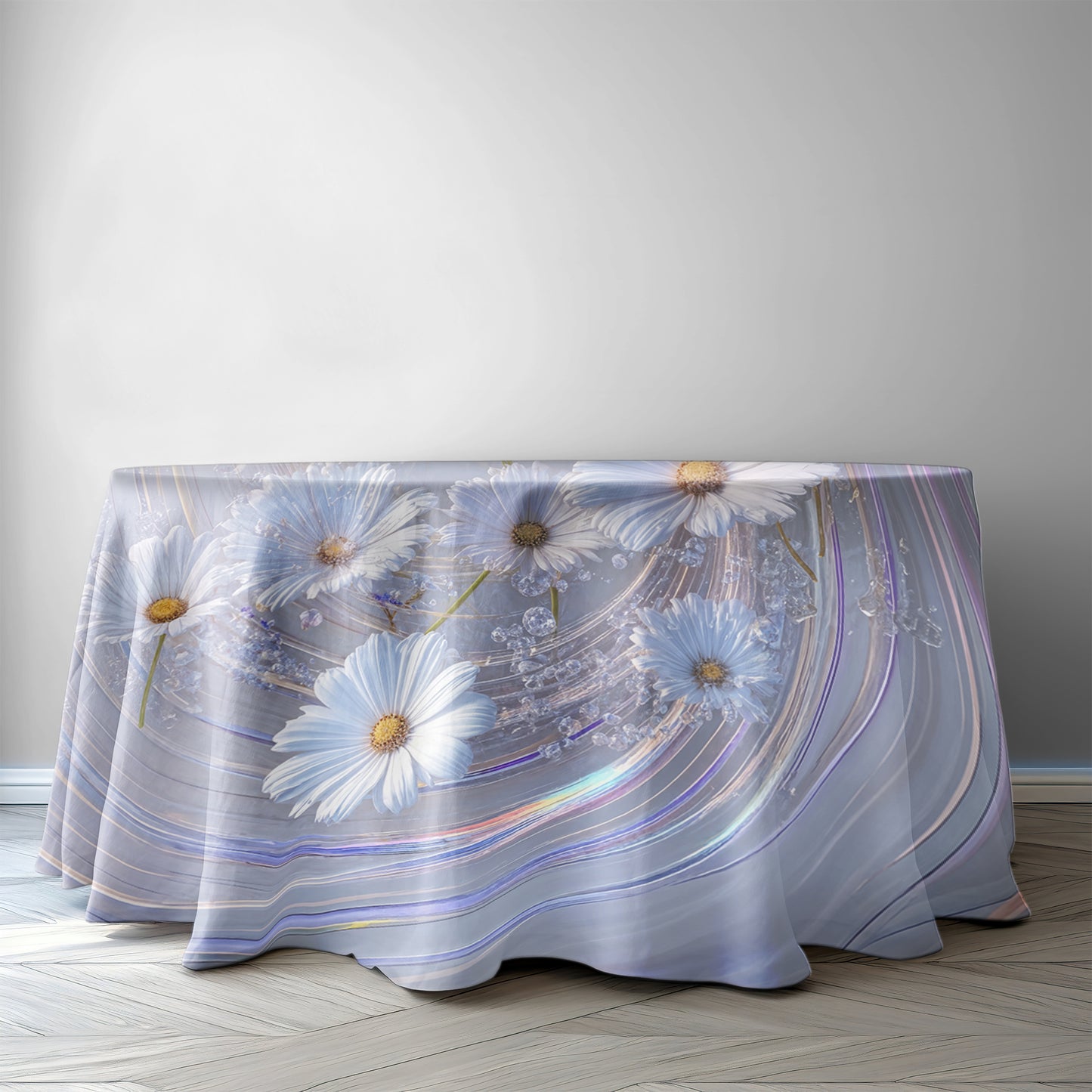 White Net 2,3m Round Tablecloth