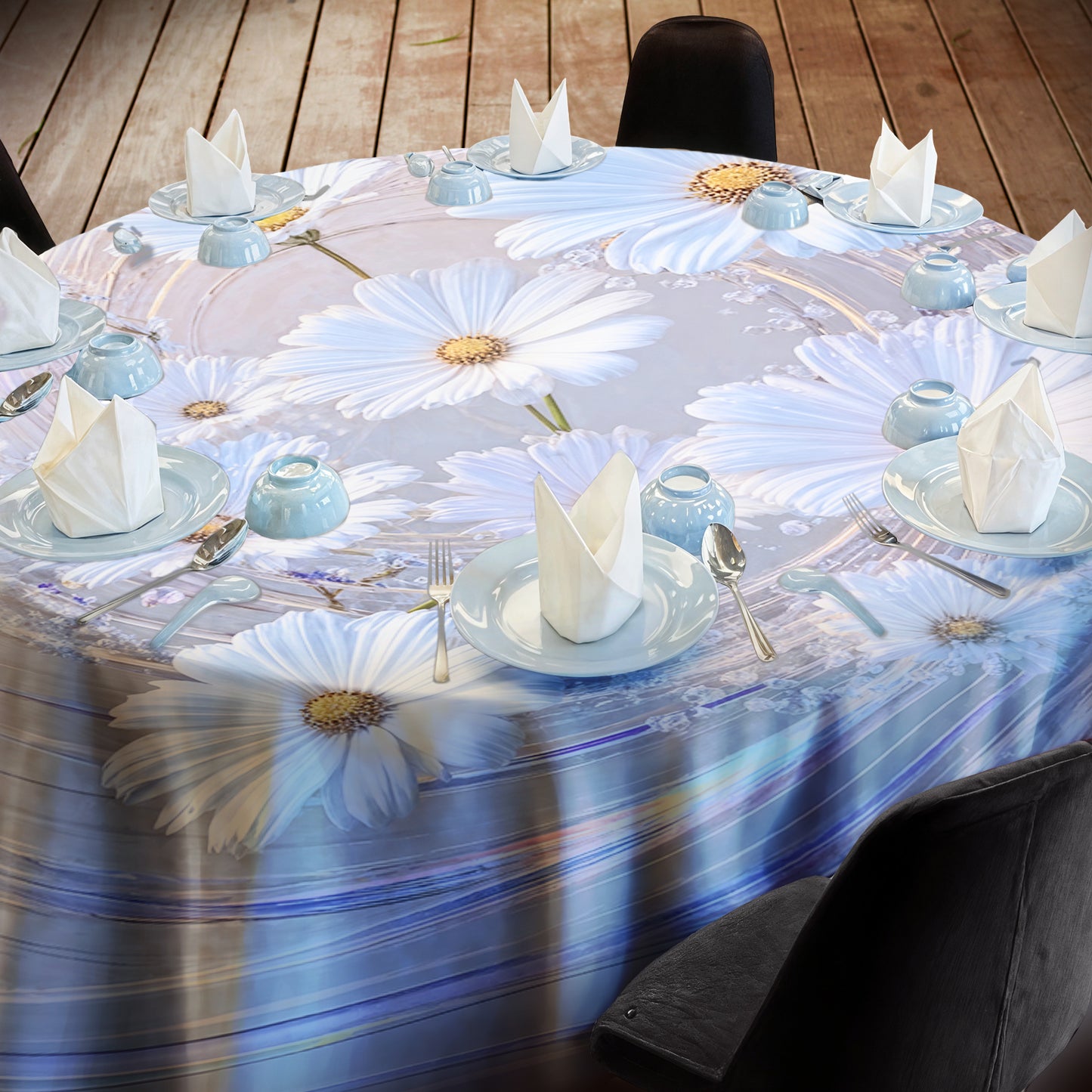 White Net 2,3m Round Tablecloth