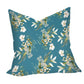 White Floral On Teal Blue Luxury Scatter by Mark van Vuuren
