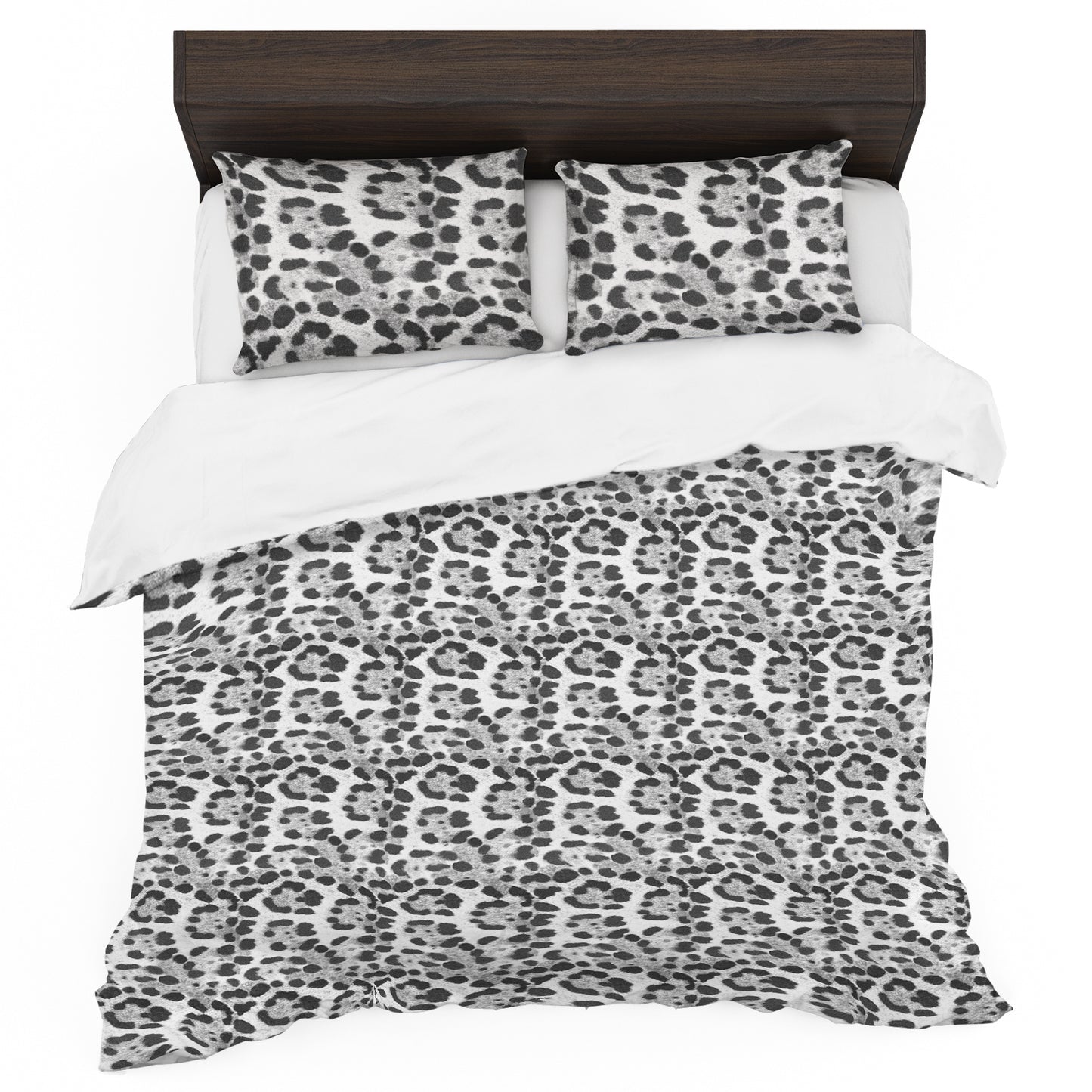 White Imitation Leopard Skin Duvet Cover Set