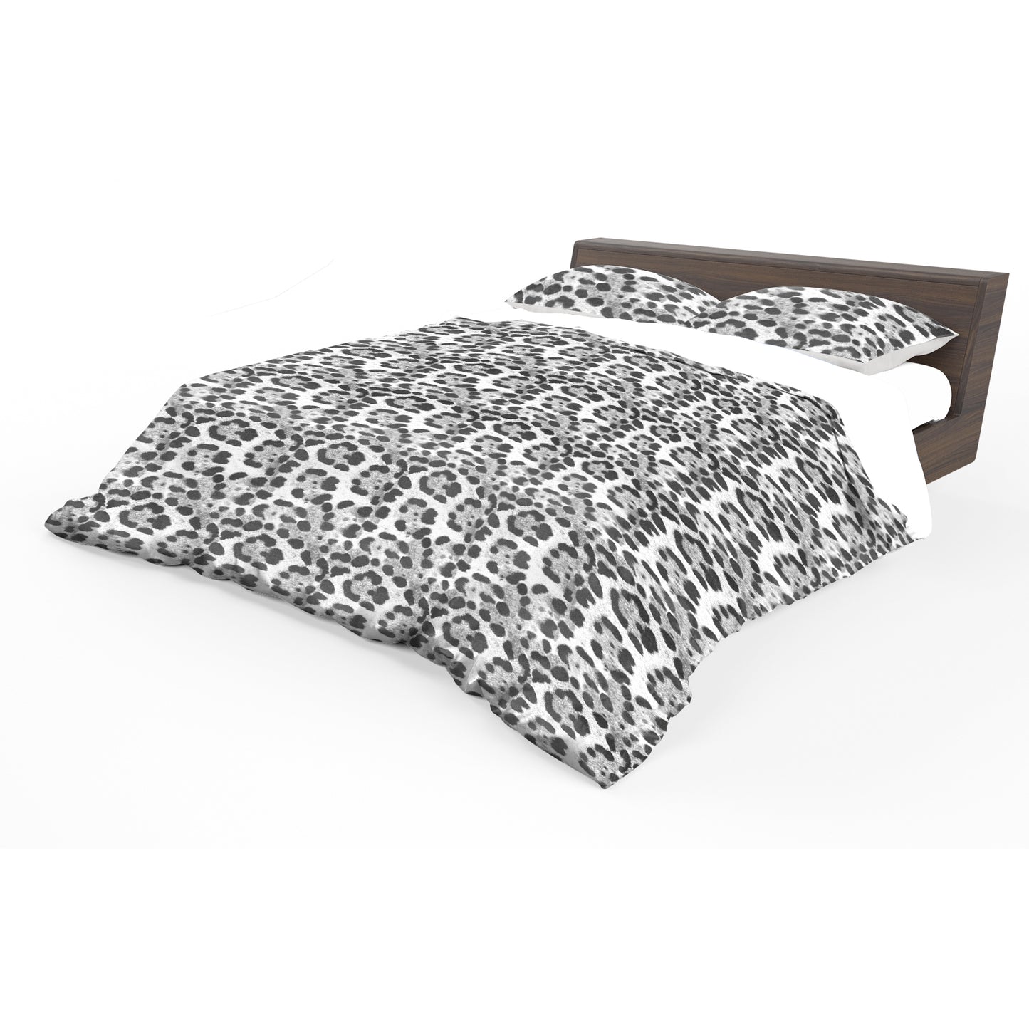 White Imitation Leopard Skin Duvet Cover Set