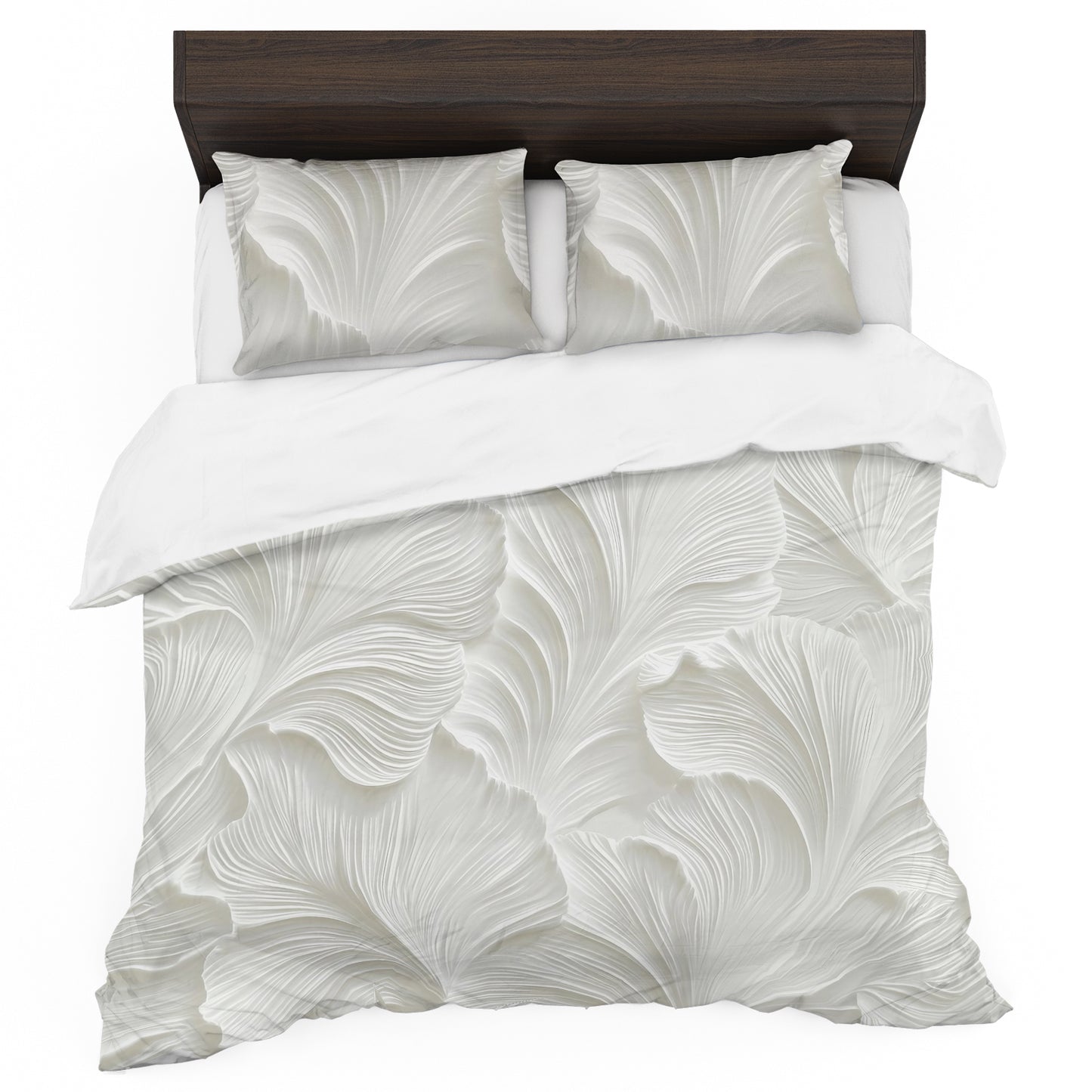 White Leaves Duvet Cover Set
