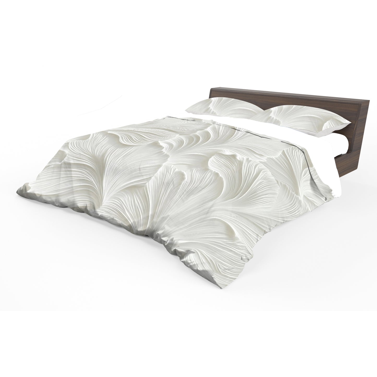 White Leaves Duvet Cover Set