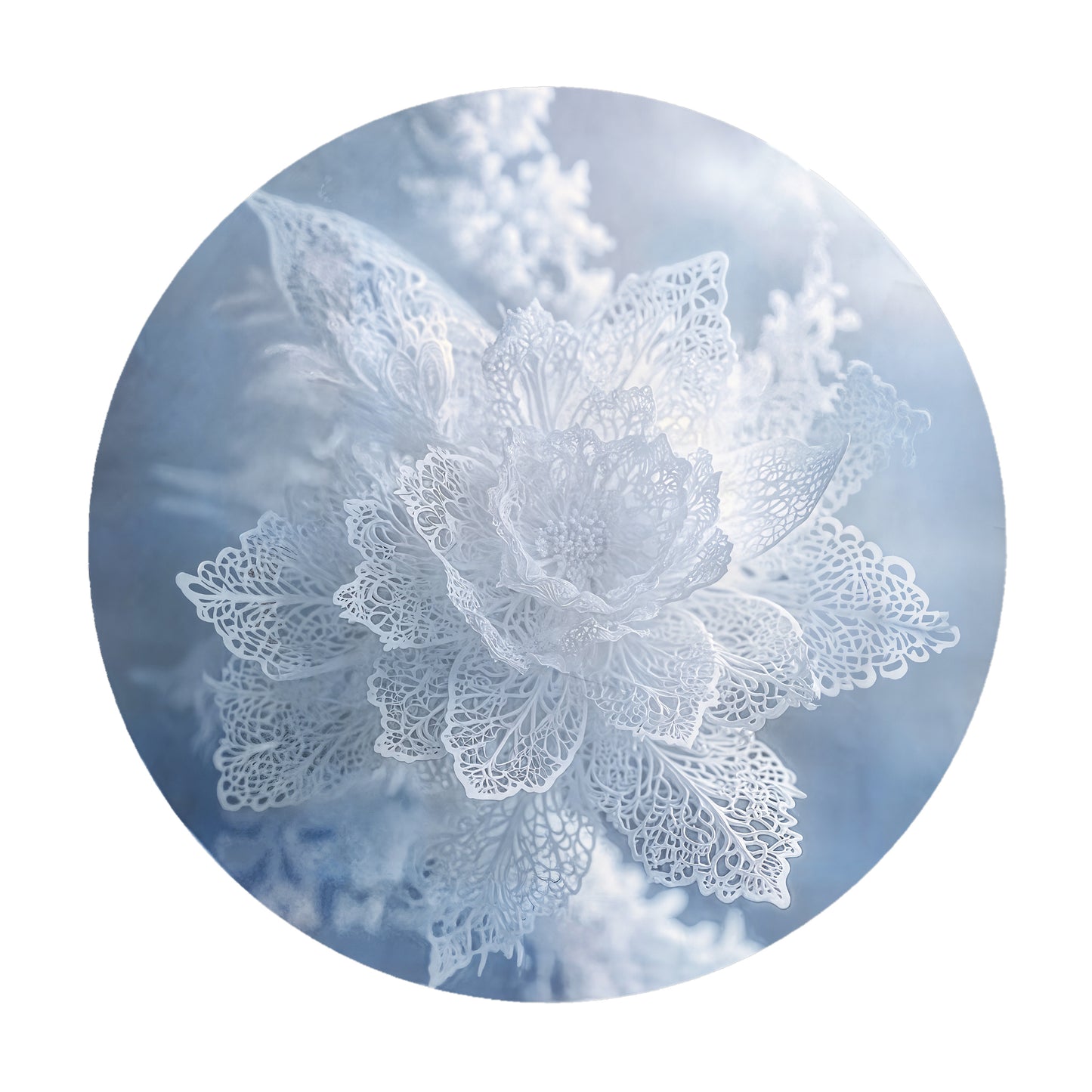 White Net Round Tablecloth