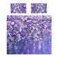 White On Purple Blossoms Duvet Cover Set