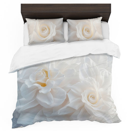 White Rose Duvet Cover Set