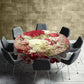 White Rose and Cherries Round Tablecloth